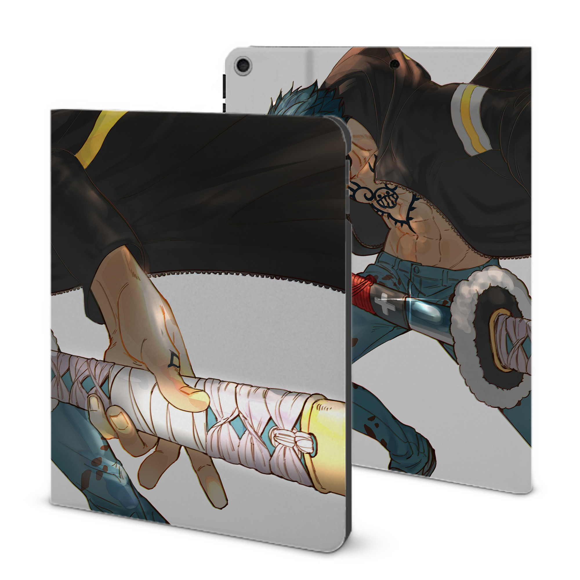 ワンピース ONE PIECE IPad ケース ブック型 PUレザー TPU 耐衝撃 軽量 薄型 ペン収納なし 全面保護 IPad 各モデル対応